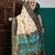Cream ethnic digital printed festive wear printing saree with matching blouse