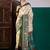 Cream ethnic digital printed festive wear printing saree with matching blouse