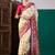 Pink ethnic digital printed festive wear printing saree with matching blouse