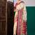 Pink ethnic digital printed festive wear printing saree with matching blouse