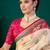 Pink ethnic digital printed festive wear printing saree with matching blouse