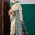 Cream ethnic digital printed festive wear saree with unstitched blouse piece