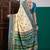 Cream ethnic digital printed festive wear saree with unstitched blouse piece