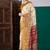 Cream ethnic motifs printed saree with unstitched blouse