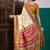 Cream ethnic motifs printed saree with unstitched blouse