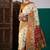 Cream ethnic motifs printed saree with unstitched blouse