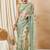 Green georgette embellished saree with matching blouse
