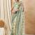 Green georgette embellished saree with matching blouse