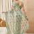 Green georgette embellished saree with matching blouse