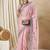 Pink striped embellished saree