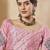 Pink striped embellished saree