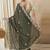 Olive embellished saree with matching blouse