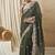Olive embellished saree with matching blouse