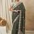 Olive embellished saree with matching blouse