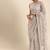 Off white off white floral beads and stones net saree