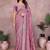 Pink embroidered saree with matching blouse piece