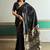 Black ethnic motifs silk blend designer banarasi saree