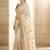 White embroidered sarees with blouse piece