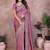 Pink embroidered saree with matching blouse piece