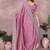 Pink embroidered saree with matching blouse piece