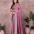 Pink embroidered saree with matching blouse piece