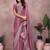 Pink embroidered saree with matching blouse piece