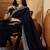 Navy blue embellished embroidered border sequinned saree with unstitched blouse