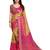 Yellow printed saree with unstitched blouse