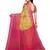 Yellow printed saree with unstitched blouse