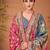 Pink ethnic motifs printed festive wear saree with matching unstitched blouse