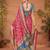 Pink ethnic motifs printed festive wear saree with matching unstitched blouse