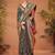 Black ethnic motifs printed saree