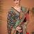 Black ethnic motifs printed saree