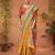 Yellow women ethnic motifs printed viscose rayon saree