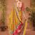 Yellow women ethnic motifs printed viscose rayon saree