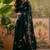 Blue embroidered saree with unstitched blouse piece