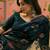 Blue embroidered saree with unstitched blouse piece