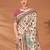 Cream ethnic motifs printed saree