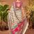Cream ethnic motifs printed saree