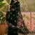 Black floral embroidered saree with unstitched blouse