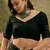 Black floral embroidered saree with unstitched blouse