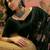 Black floral embroidered saree with unstitched blouse