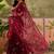 Maroon embroidered saree with unstitched blouse