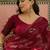 Maroon embroidered saree with unstitched blouse