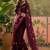 Purple embroidered saree with unstitched blouse