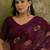 Purple embroidered saree with unstitched blouse