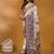 Off white ethnic motifs printed banarasi saree with unstitched blouse piece