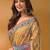 Mustard floral silk blend designer banarasi saree