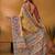 Mustard floral silk blend designer banarasi saree