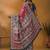 Pink floral printed banarasi saree with matching blouse